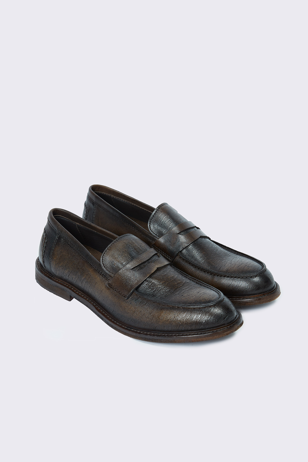 DARK BROWN LEATHER PENNY LOAFER