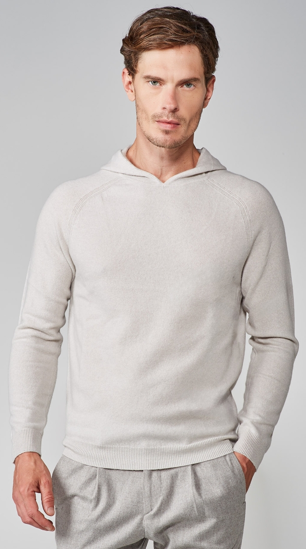 BUTTER CASHMERE BLEND HOODED SWEATER
