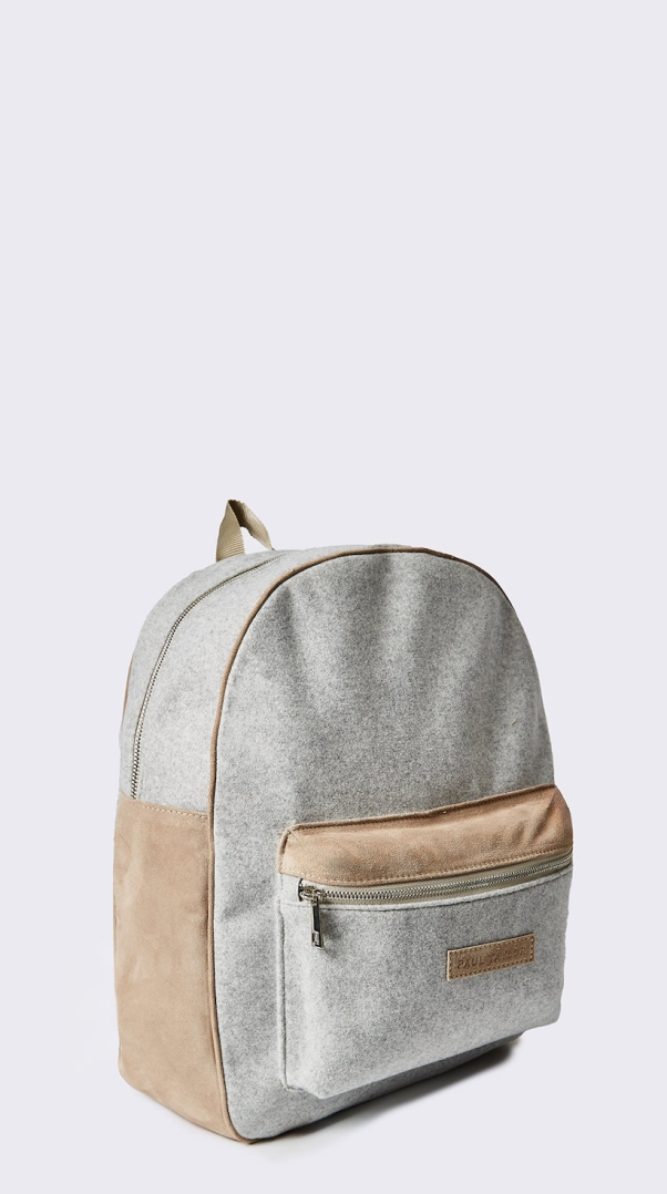 Wool And Suede Backpack