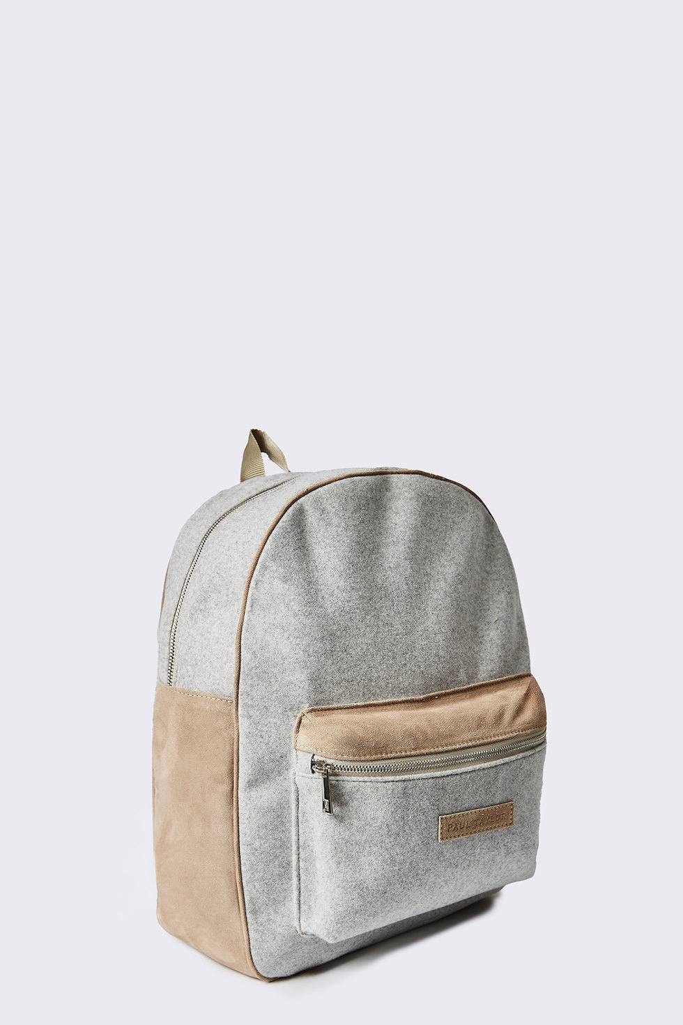 Wool and suede backpack