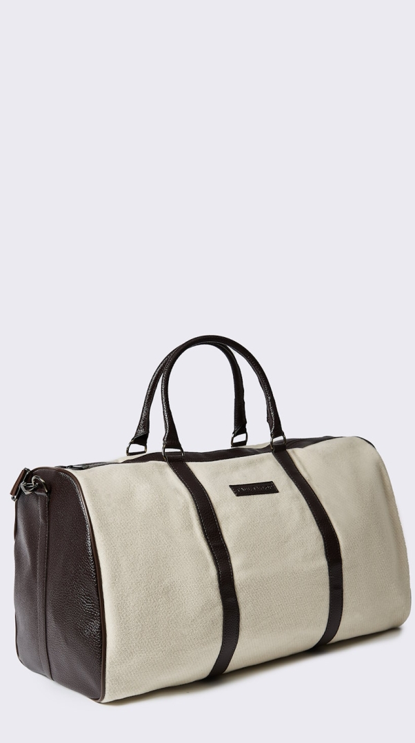 Leather And Fabric Travel Bag