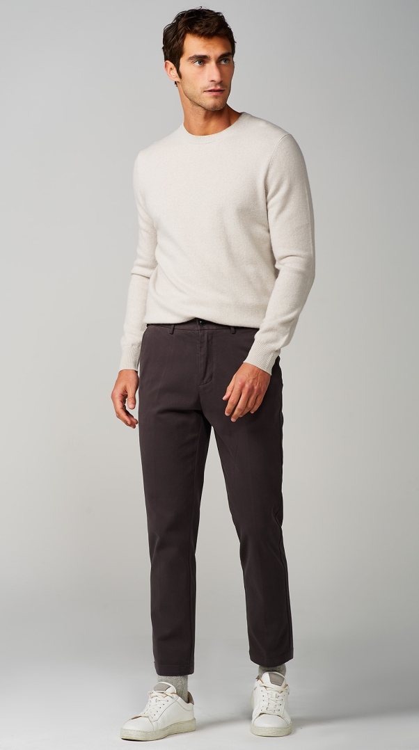ANTHRACITE WIDE CHINO TROUSER