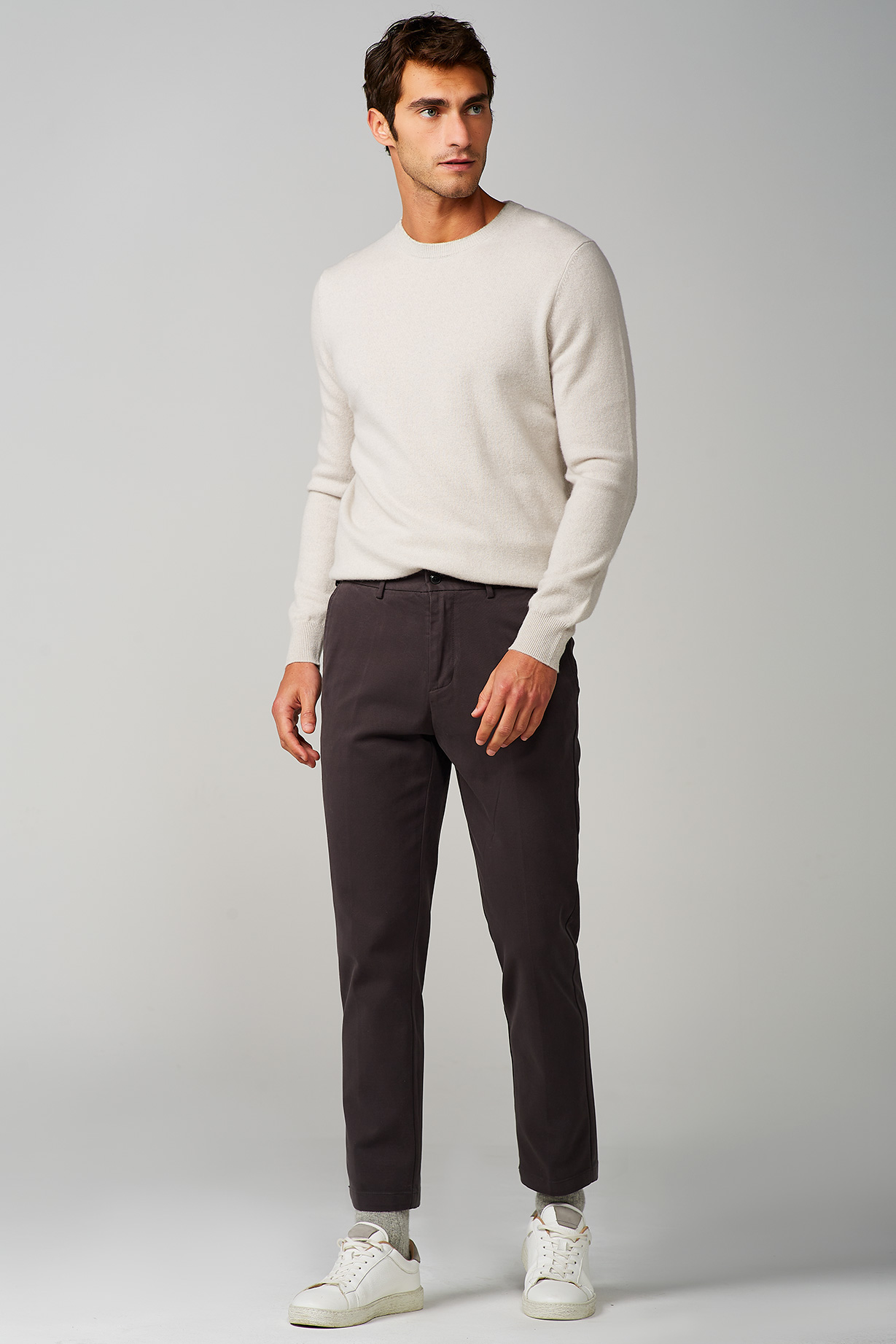 ANTHRACITE WIDE CHINO TROUSER