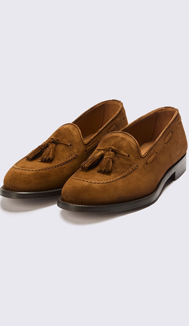 SUEDE MOCCASIN WITH TASSELS