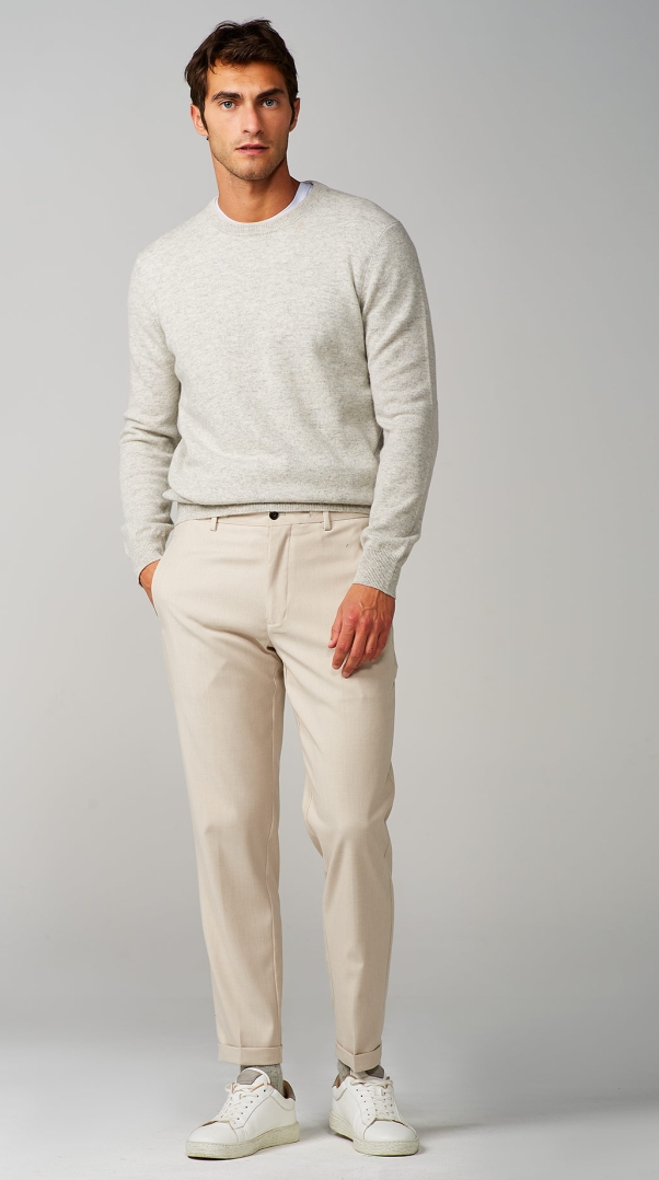 PANTALONE CON COULISSE WIDE FIT BEIGE